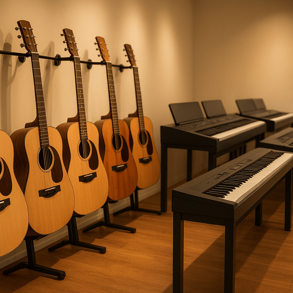 Instrumente im Showroom